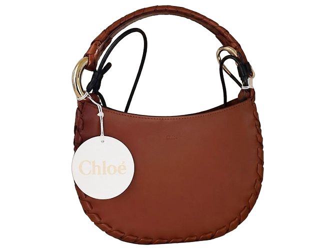 Bolsa Hobo Marcie Small da Chloé em couro marrom