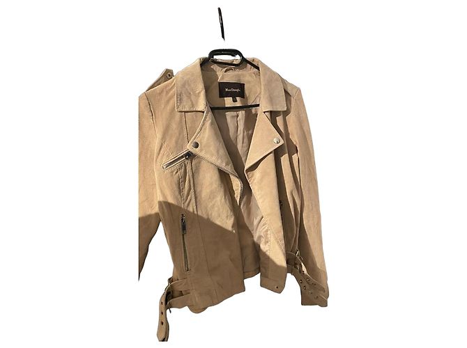 Mac Douglas Beige Suede Biker Jacket