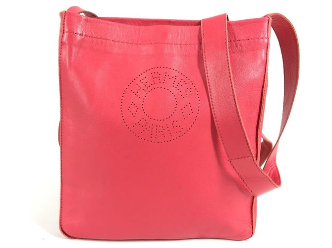 Bolso de cuero rosa Hermès Clou de Selle