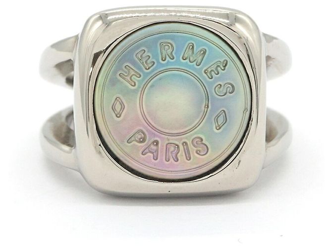 Hermès Hermes Corozo Sellier Ring Silber