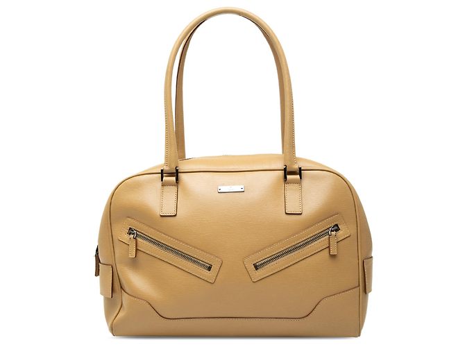Bolsa de couro de vitelo marrom Gucci Castanho claro