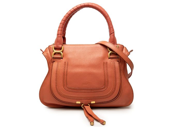 Bolsa Marcie média em couro laranja da Chloé