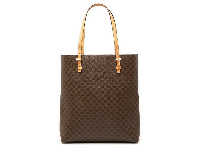 Céline Celine Brown Macadam Coated Canvas Tote