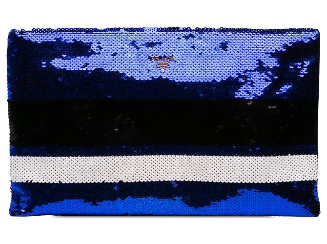 Pochette Prada Blue Paillettes