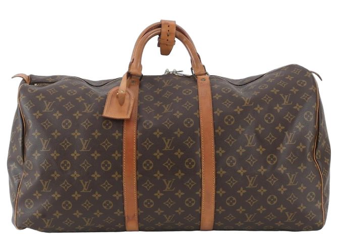 Bolso Louis Vuitton Monogram Keepall 60 Marrón oscuro Monograma