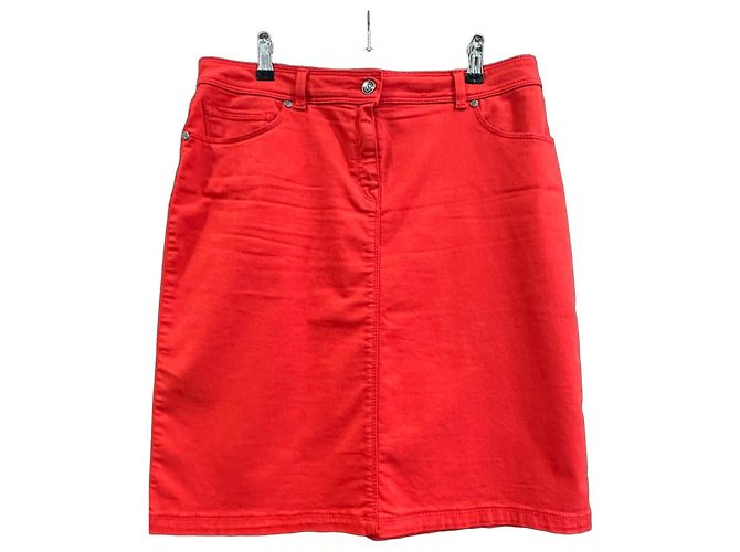 Saint James Falda recta roja en algodón elástico