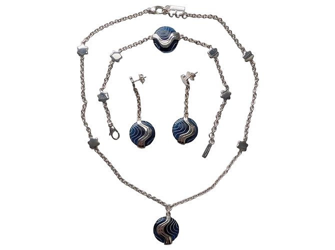 Set di gioielli Montblanc in argento sterling e resina blu con stella