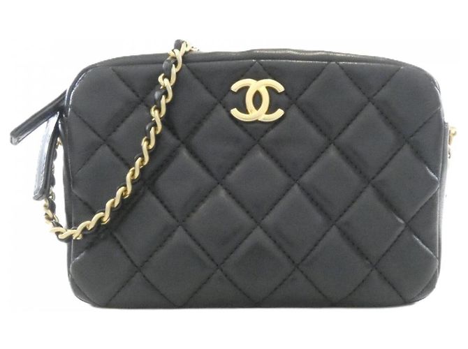Borsa a tracolla Chanel in agnello nero