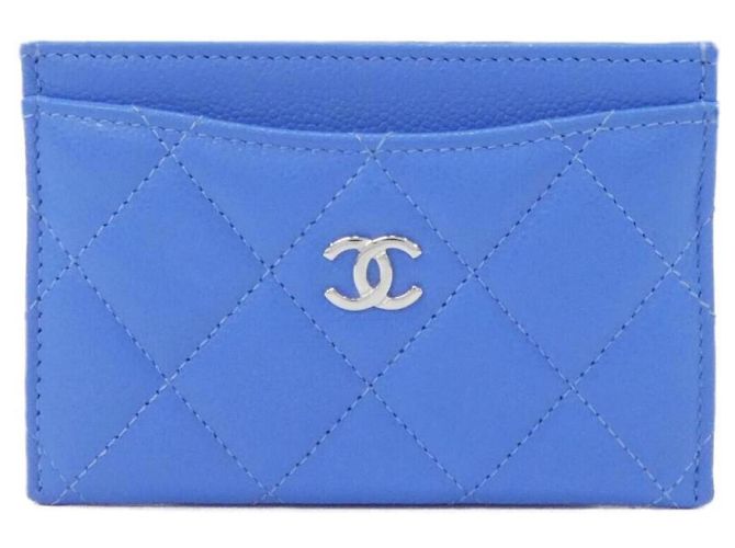 Chanel Timeless Classic Line Card Case Light blue