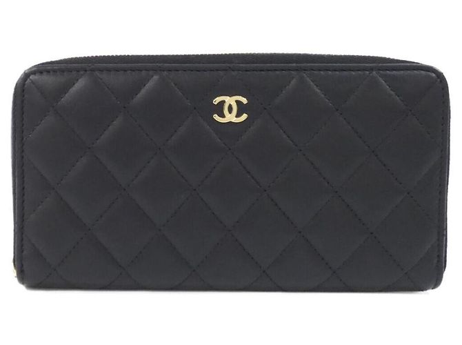 Cartera larga Chanel Timeless Classic Line Negro Burdeos