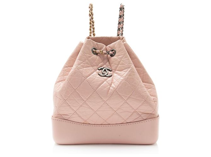 Piccolo zaino Gabrielle in pelle di vitello invecchiata Chanel Rosa