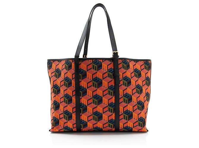 Cabas Shopper MCM Cubic Monogram Jacquard Noir