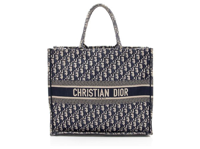 Tote Dior Oblique Large Blu