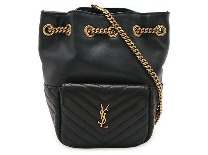 Yves Saint Laurent Borsa a secchiello Joe in pelle Saint Laurent Paris Nero