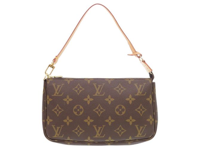 Louis Vuitton Pochette Accessoires Monogram Handtasche Braun Monogramm
