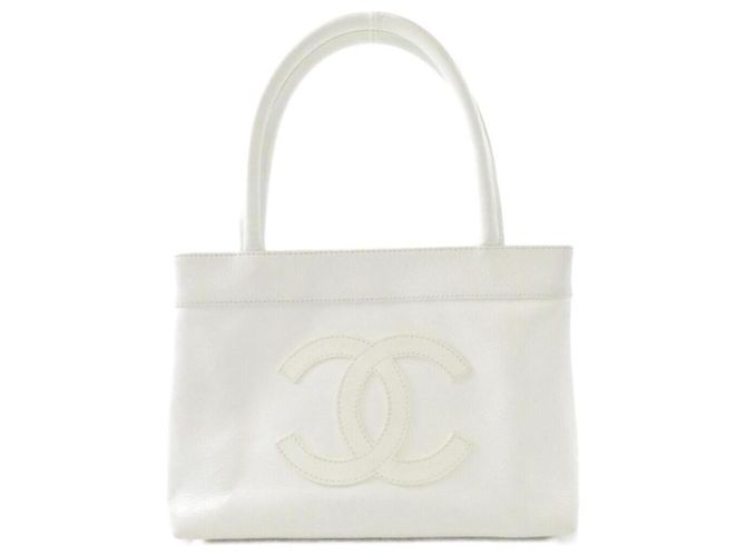 Borsa in pelle di vitello granulata Chanel Bianco