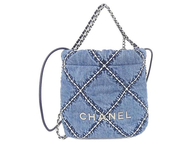 Mini borsa Chanel 22 Line Blu