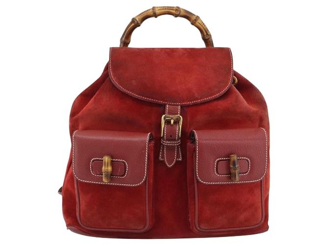 Gucci Vintage Bamboo Ante Medium Roja