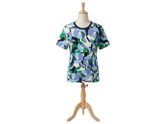 Camiseta Marimekko x Monoprix estampado floral abstracto Blanco Azul Verde