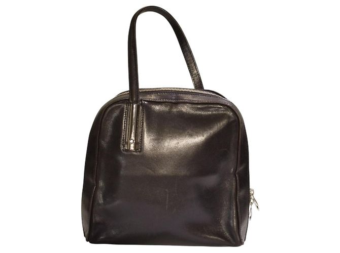 Montblanc Borsa Bowling Pelle Liscia Nera Nero