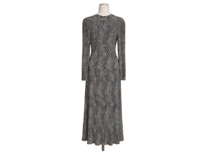 Vestido de viscose estampado preto e branco Isabel Marant