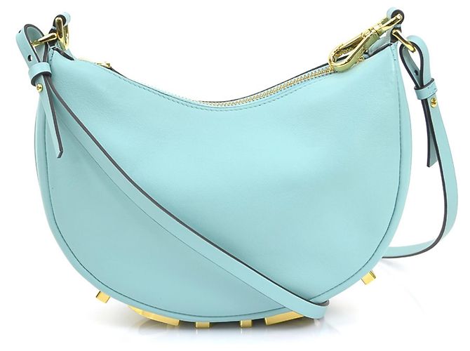 Fendi Light Blue Leather Shoulder Bag