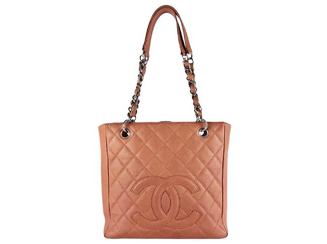 Bolsa Chanel PST em couro de bezerro granulado rosa