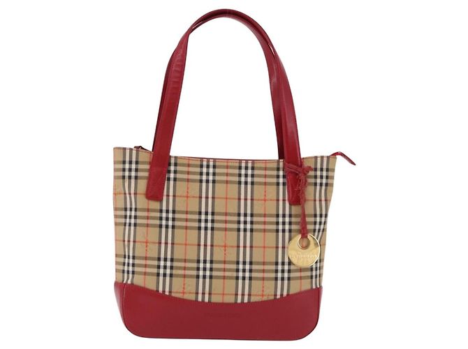 Burberry Nova Check Lona e couro Bege