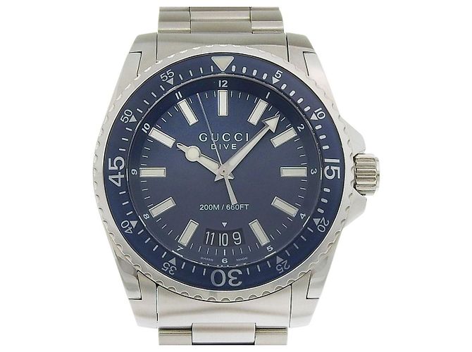 Gucci Dive 200M Quartz Aço Inoxidável 45