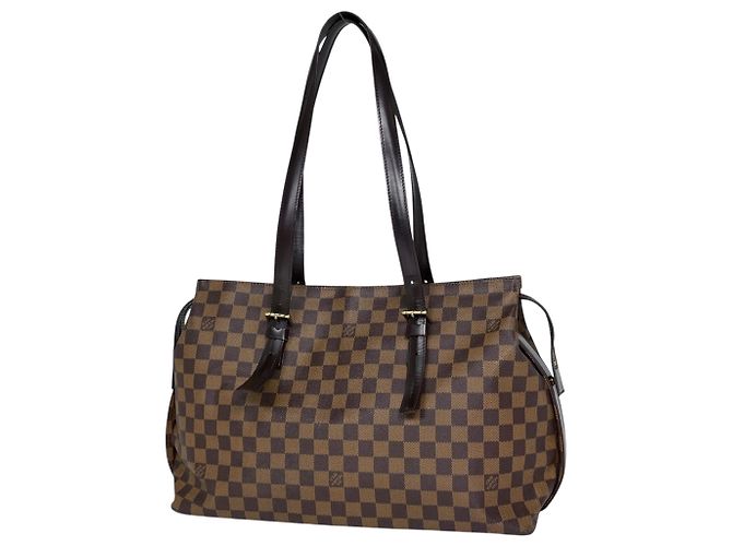 Borsa Tote Louis Vuitton Chelsea Marrone Damier ebene