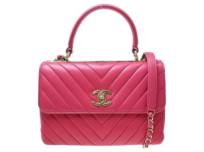 Chanel Trendy CC Top Handle Chevron Lambskin Medium Rosa
