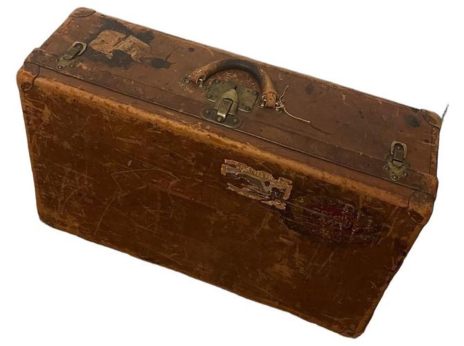 Louis Vuitton Antiker Lederkoffer Braun