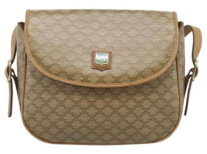 Céline Celine Vintage Macadam Canvas Small Beige