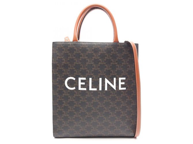 Céline Celine Petit Cabas Vertical Triomphe Sac Cabas 2-Way Marron Noir