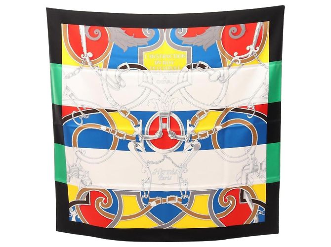 Hermès Sciarpa Hermes Carre 90 L'Instruction du Roy Nero Multicolore