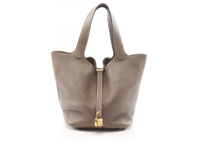 Hermès Hermes Picotin Lock MM Handtasche Braun Taupe