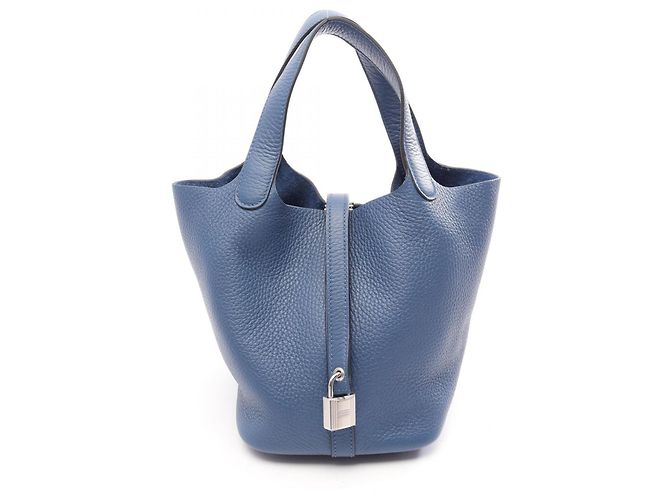 Hermès Borsa Hermes Picotin Lock PM Blue Tie