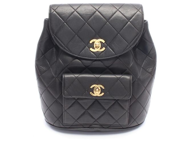 Chanel Matelassé Turnlock Chain Backpack Black