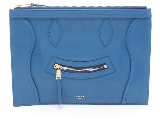 Céline Celine Medium Handtasche Pouch in Blau
