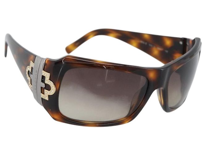 Bulgari Gafas de sol BVLGARI de plástico marrón oro Auth BA14044 Castaño Dorado
