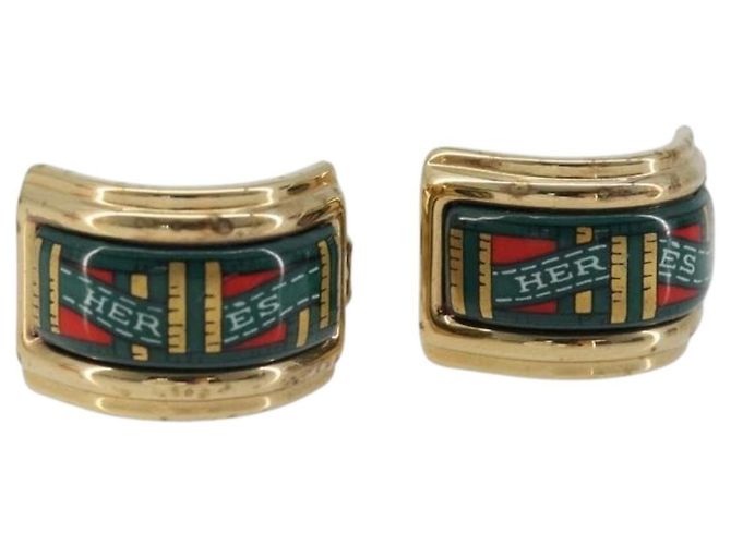 Hermès Orecchini HERMES Emile metallici Green Auth BA13857V Verde