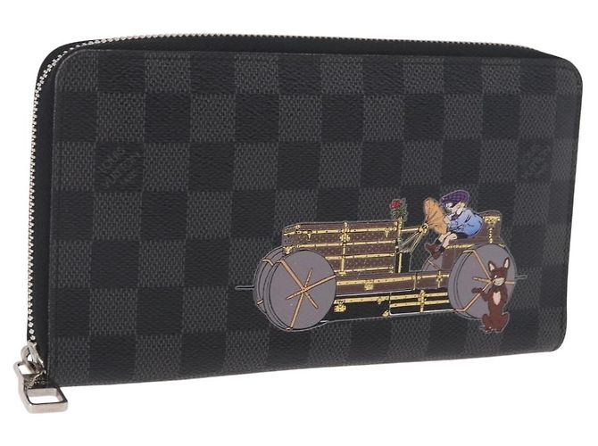 LOUIS VUITTON Damier Graphite Zippy Organizer Long Wallet N63002 LV Auth 191660 Damier ebene