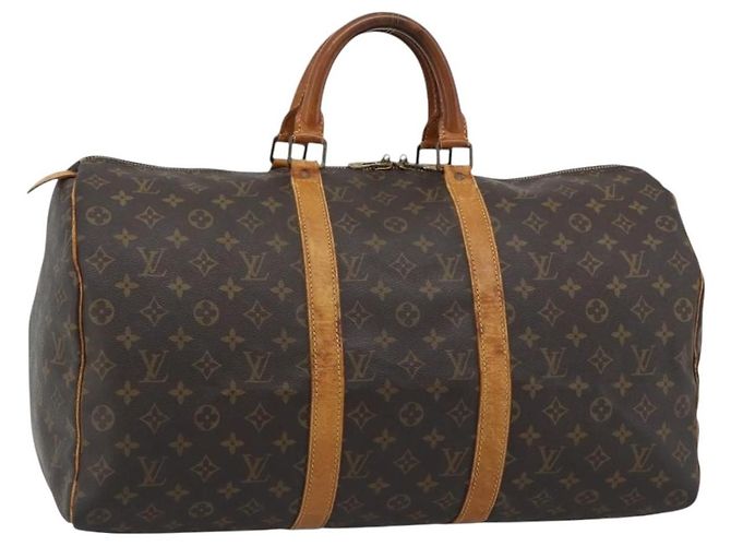 LOUIS VUITTON Monogram Keepall 50 Boston Bag M41426 LV Auth 191635 Monograma