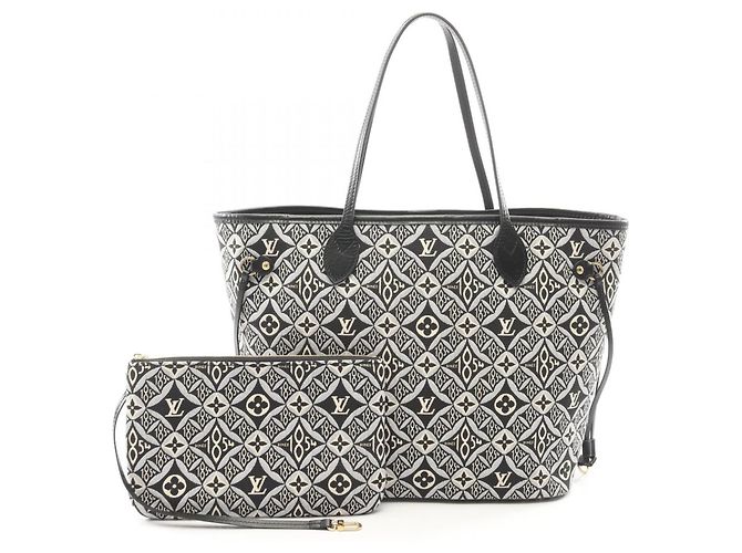 Sac cabas Louis Vuitton Neverfull MM Monogram Jacquard Marron Noir Écru