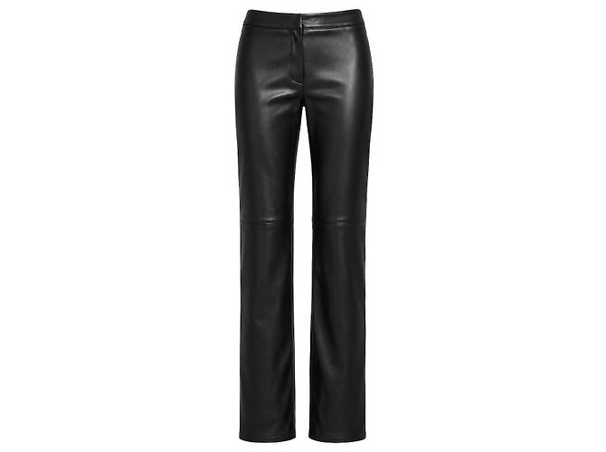 Autre Marque S Max Mara Bootcut Hose aus schwarzem Kunstleder