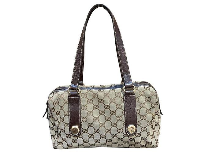 Bols de mão Gucci GG Canvas e couro Marrom Bege