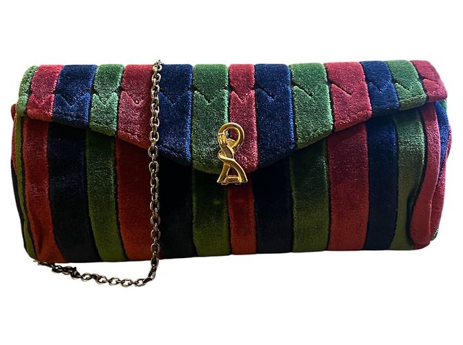 Multicolor Velours-Handtasche Roberta di Camerino