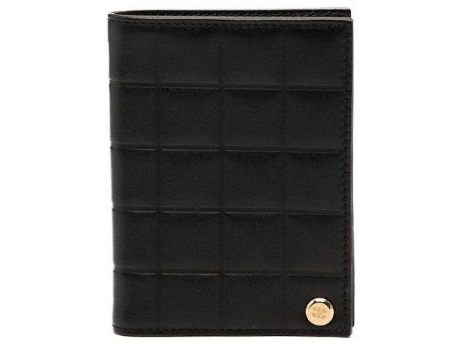 Chanel Coco Mark Chocolate Bar Business Card Case Black