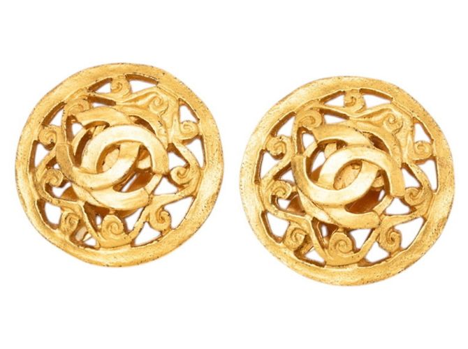 Orecchini a clip Chanel Vintage Coco Mark D'oro
