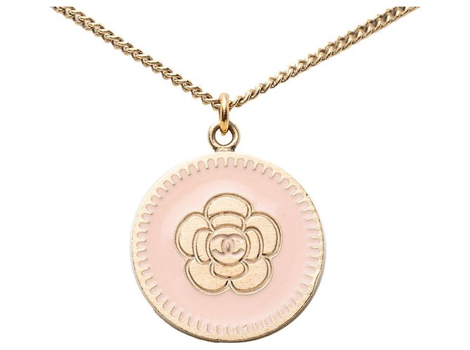Collana Chanel Vintage Camellia Coco Mark Rosa D'oro